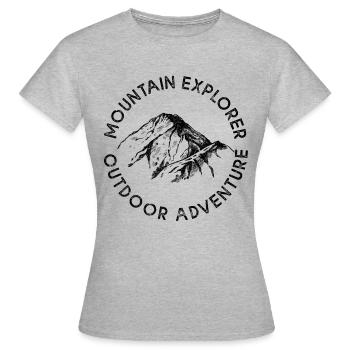Montagnes en plein air - T-shirt Femme - gris chiné - Devant - AI Model Female 172 dark (172cm)