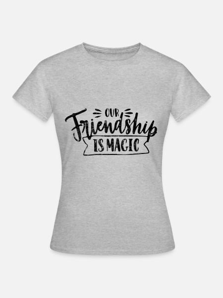Freundschaft spruch - Frauen T-Shirt - Grau meliert