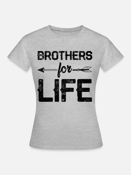Brüder für immer - Frauen T-Shirt - Grau meliert