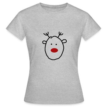 Rudolf Weihnachten Geschenkidee - Frauen T-Shirt - Grau meliert - Vorne - AI Model Female 172 dark (172cm)