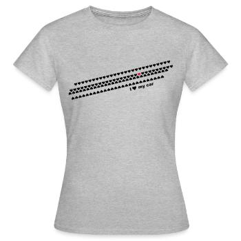 i love my car - Frauen T-Shirt - Grau meliert - Vorne - AI Model Female 172 dark (172cm)