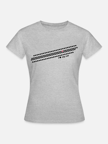 i love my car - Frauen T-Shirt - Grau meliert