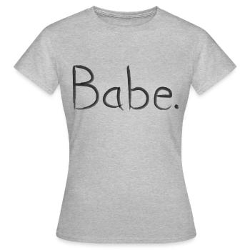 BABE - Frauen T-Shirt - Grau meliert - Vorne - AI Model Female 172 dark (172cm)
