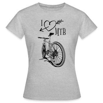VTT dames : chemise chic pour l’amour vélo ! - T-shirt Femme - gris chiné - Devant - AI Model Female 172 dark (172cm)