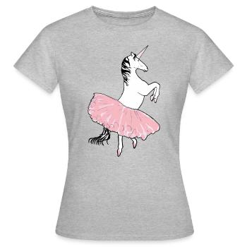 Lippizzaner Einhorn Ballett Tutu Vienna Reitschule - Frauen T-Shirt - Grau meliert - Vorne - AI Model Female 172 dark (172cm)