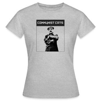 Kommunistische Katzen - Lenin - Frauen T-Shirt - Grau meliert - Vorne - AI Model Female 172 dark (172cm)