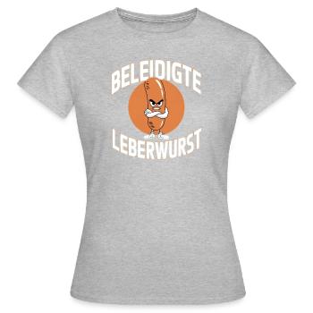 Funny Offended Liverwurst Graphic - Women's T-Shirt - heather grey - Front - AI Model Female 172 dark (172cm)