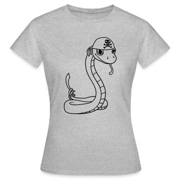 seeraeuber schlange pirat kapitaen matrose seebaer - Frauen T-Shirt - Grau meliert - Vorne - AI Model Female 172 dark (172cm)