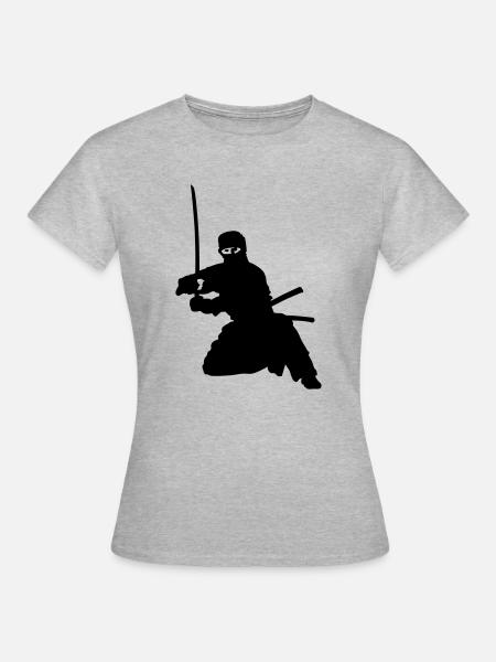 Ninja - Frauen T-Shirt - Grau meliert