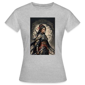 Dark Samurai Warrior in Kimono - Women's T-Shirt - heather grey - Front - AI Model Female 172 dark (172cm)
