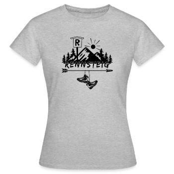 Rennsteig - Frauen T-Shirt - Grau meliert - Vorne - AI Model Female 172 dark (172cm)