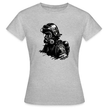 Masque à gaz de protection respiratoire de pompier de pompier - T-shirt Femme - gris chiné - Devant - AI Model Female 172 dark (172cm)