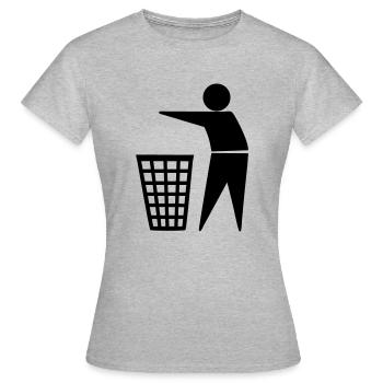 Mülleimer - Frauen T-Shirt - Grau meliert - Vorne - AI Model Female 172 dark (172cm)