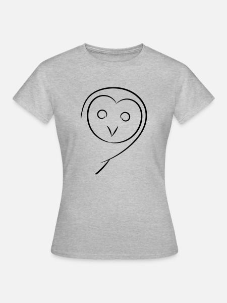 Eule - Frauen T-Shirt - Grau meliert