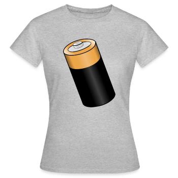Batterie. Geschenkidee - Frauen T-Shirt - Grau meliert - Vorne - AI Model Female 172 dark (172cm)