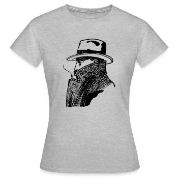 Agent Mafia Design - T-shirt Femme - gris chiné - Devant - AI Model Female 172 dark (172cm)