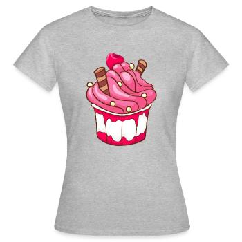 Crème glacée, crème glacée, crème glacée, crème glacée, boule, crème glacée, sundae - T-shirt Femme - gris chiné - Devant - AI Model Female 172 dark (172cm)