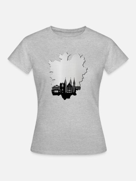 Braunschweig Skyline - Frauen T-Shirt - Grau meliert