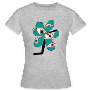 Arbre à yeux irréels - T-shirt Femme - gris chiné - Devant - AI Model Female 172 dark (172cm)