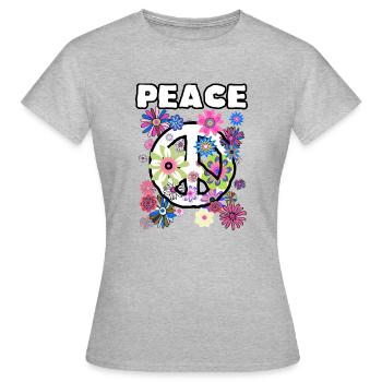 Flower Power Flowers & Peace 69 Unisex - Women's T-Shirt - heather grey - Front - AI Model Female 172 dark (172cm)