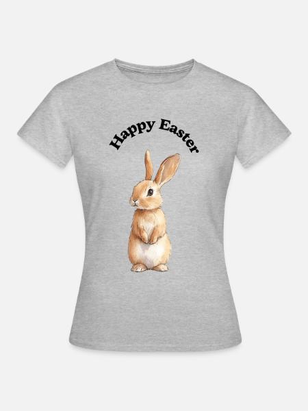 Happy Eastern - Frauen T-Shirt - Grau meliert