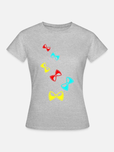 Bow Tie Gentleman - Frauen T-Shirt - Grau meliert