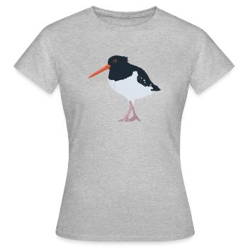 Oystercatcher illustré - T-shirt Femme - gris chiné - Devant - AI Model Female 172 dark (172cm)