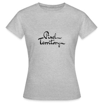 Pixel territory handwriting - Women's T-Shirt - heather grey - Front - AI Model Female 172 dark (172cm)