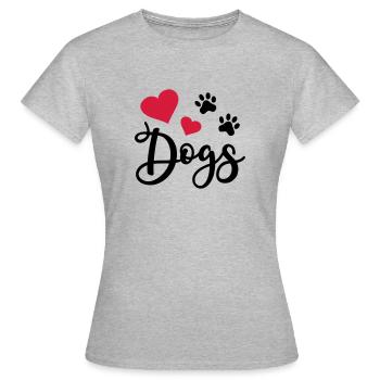 Chien Patte Patte de chien amoureux des chiens - T-shirt Femme - gris chiné - Devant - AI Model Female 172 dark (172cm)