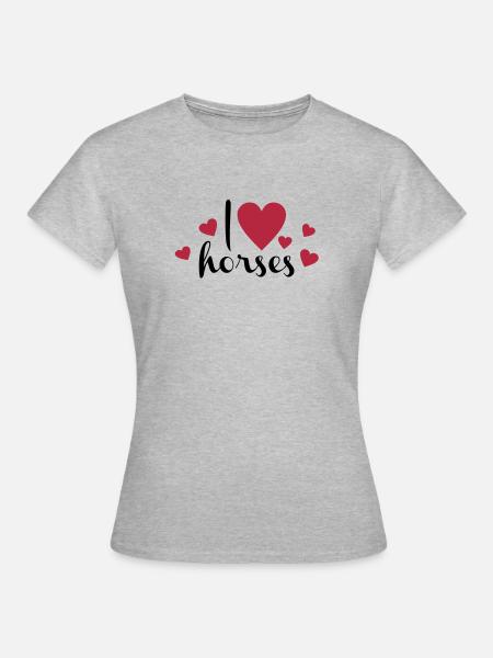 Pferd - Frauen T-Shirt - Grau meliert