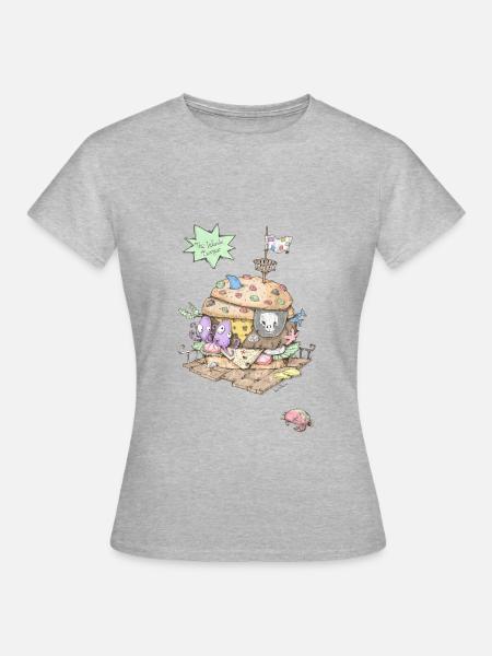 Hamburger T-Shirt Kids - The Pirate Burger - Women's T-Shirt - heather grey