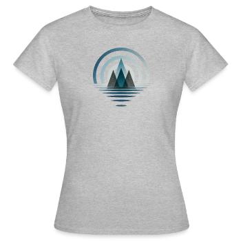Symbolisches Berg Abstraktes Logo - Frauen T-Shirt - Grau meliert - Vorne - AI Model Female 172 dark (172cm)