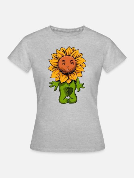 Sonnenblume - Frauen T-Shirt - Grau meliert
