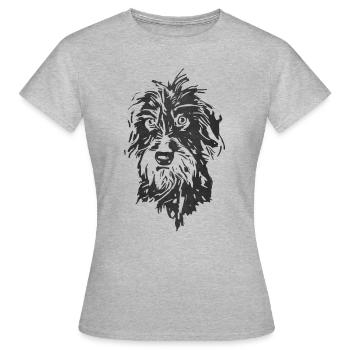 Rauhaardackel Dackel Welpe - Frauen T-Shirt - Grau meliert - Vorne - AI Model Female 172 dark (172cm)