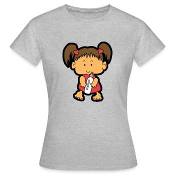Baby girl - Frauen T-Shirt - Grau meliert - Vorne - AI Model Female 172 dark (172cm)