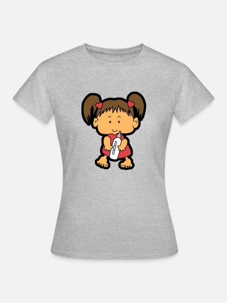 Baby girl - Frauen T-Shirt - Grau meliert