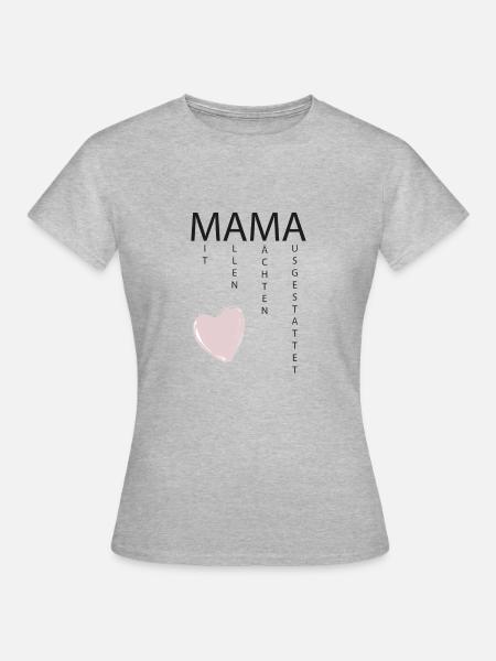 Mama - Frauen T-Shirt - Grau meliert