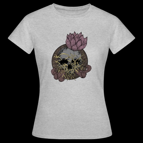 Skull tête de mort et fleur de lotus - T-shirt Femme