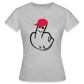 middle finger - Women's T-Shirt - heather grey - Front - AI Model Female 172 dark (172cm)