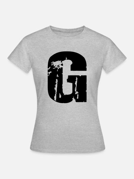 G - Buchstabe - Frauen T-Shirt - Grau meliert