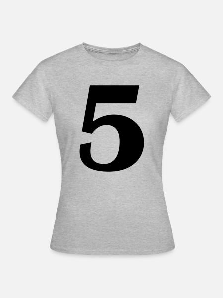 5 - Frauen T-Shirt - Grau meliert