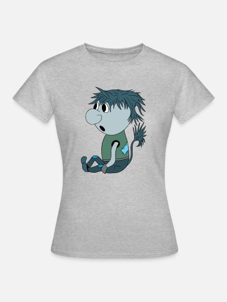 Blue Troll - Frauen T-Shirt - Grau meliert
