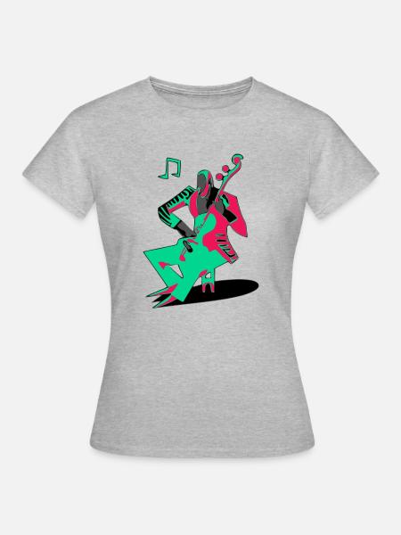 Jack der Kontrabassist - Frauen T-Shirt - Grau meliert
