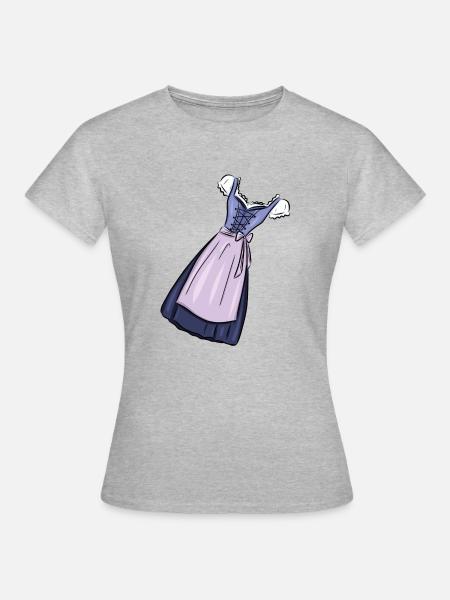 Dirndl - Frauen T-Shirt - Grau meliert