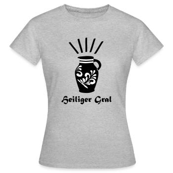 Bembel Heiliger Gral - Das Frankfurter Original - Frauen T-Shirt - Grau meliert - Vorne - AI Model Female 172 dark (172cm)