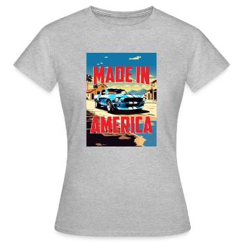 COBRA FABRIQUÉ EN AMÉRIQUE - T-shirt Femme - gris chiné - Devant - AI Model Female 172 dark (172cm)