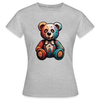 Ours en peluche / Peluche / Animal en peluche / Idée cadeau - T-shirt Femme - gris chiné - Devant - AI Model Female 172 dark (172cm)