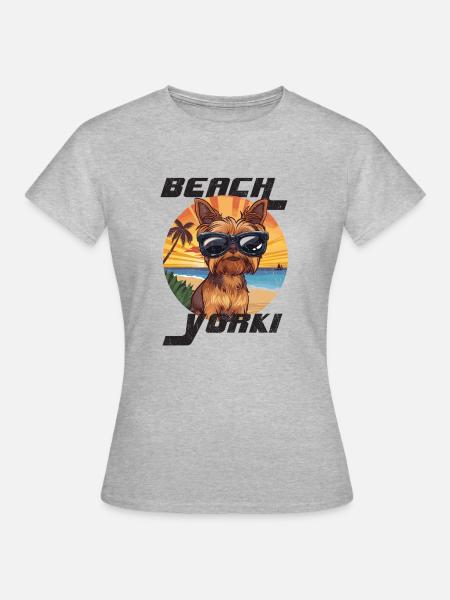 BEACH YORKSHIRE SUNGLAS - Frauen T-Shirt - Grau meliert