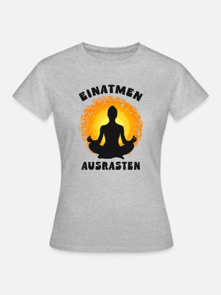 Einatmen Ausrasten - Frauen T-Shirt - Grau meliert