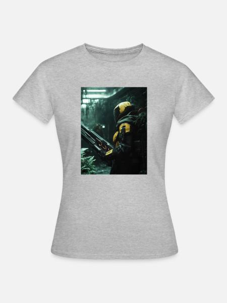 Sci Fi Krieger4 - Frauen T-Shirt - Grau meliert